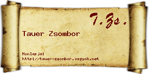 Tauer Zsombor névjegykártya